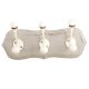 Grey Cream Double Loop Ceramic Iron Wooden Hooks